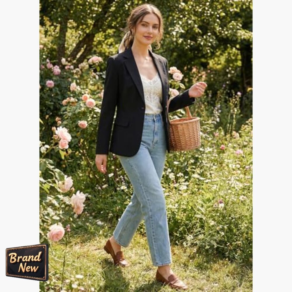 Slim Fit Blazer for Women, Office Casual Jacket with Recycled Polyester - Picture 2 of 7